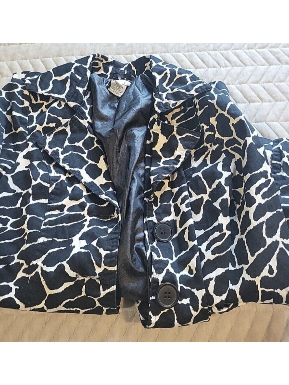 Luii Animal Print Jacket Small Tie Front Safari Chic Peplum Lightweight Coat - Picture 16 of 16